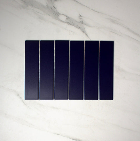 vitra midnight blue matt mosaic 50x200mm top view
