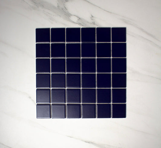vitra midnight blue matt mosaic 50x50mm top view