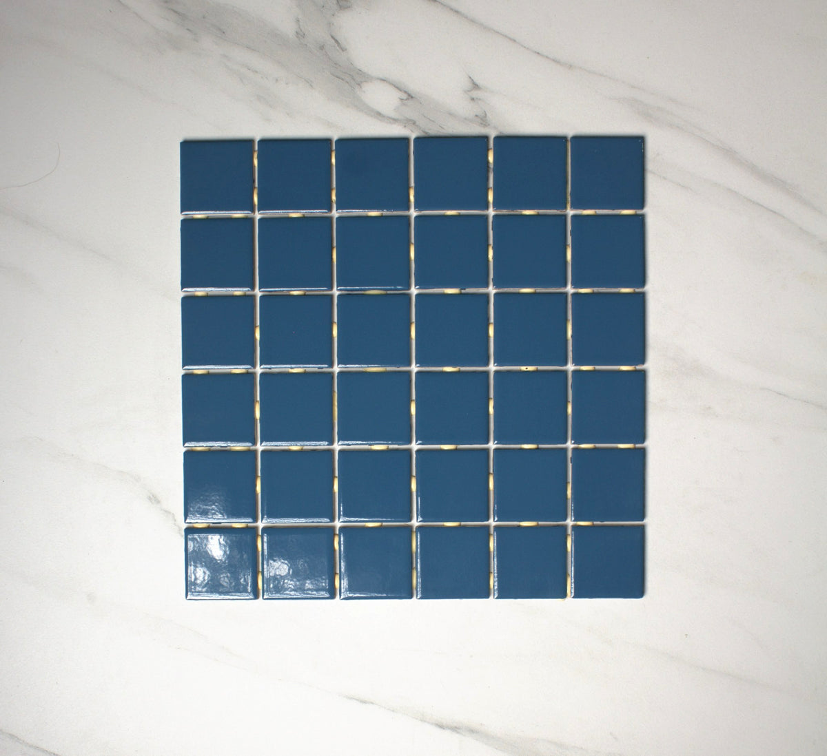 vitra ocean blue gloss mosaic 50x50mm top view