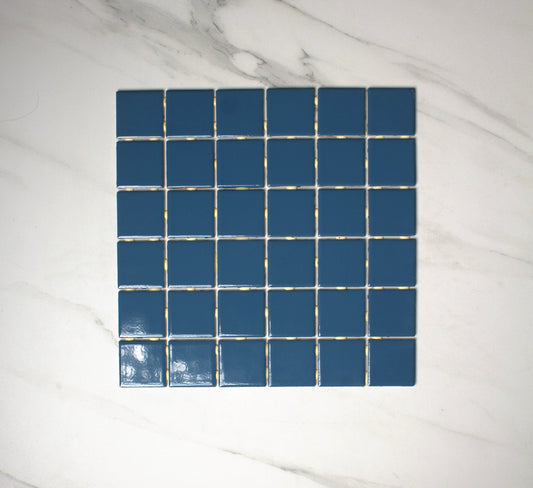 vitra ocean blue gloss mosaic 50x50mm top view