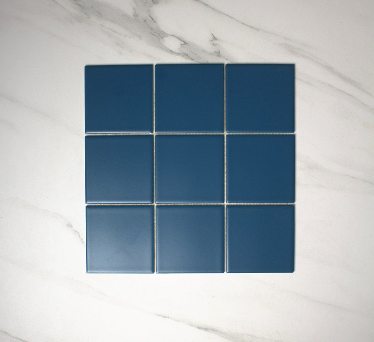 vitra ocean blue matt mosaic 100x100mm top view