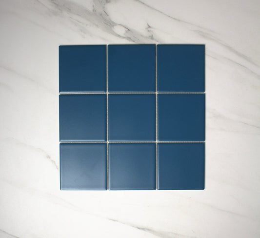 vitra ocean blue matt mosaic 100x100mm top view