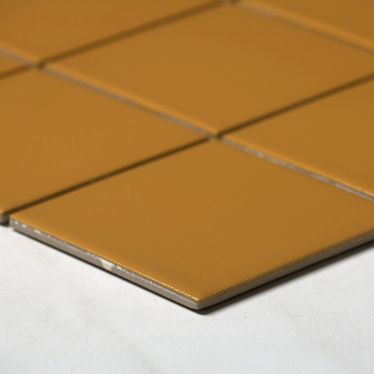 vitra ochre yellow gloss mosaic 100x100mm angle view