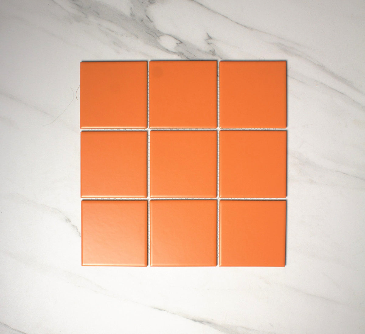 vitra orange matt mosaic 100x100mm top view