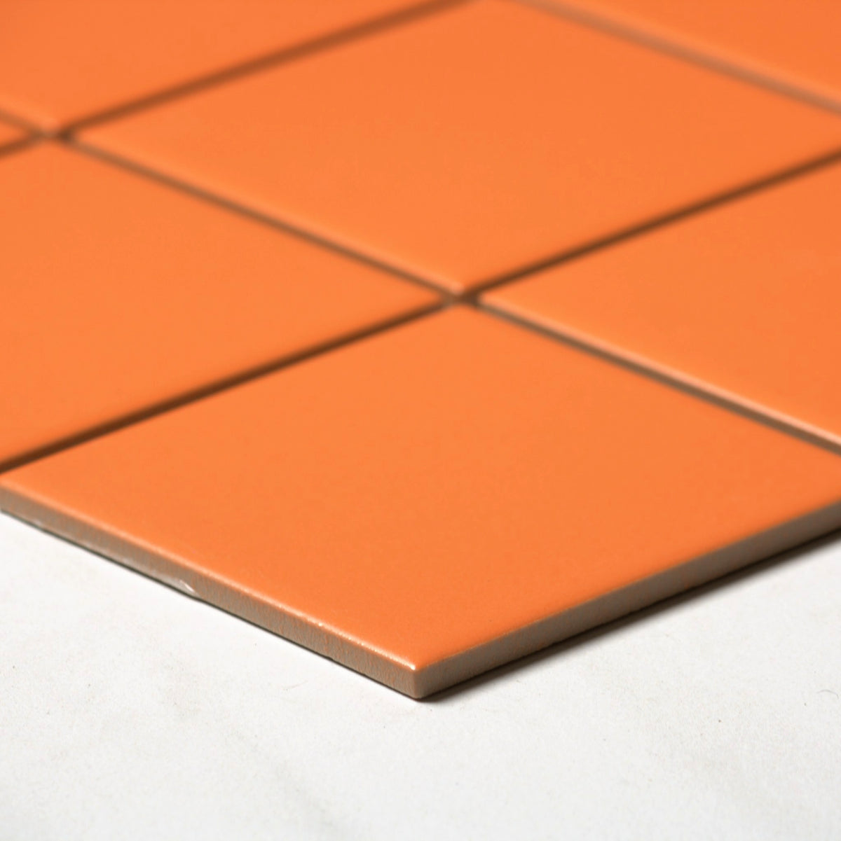 vitra orange matt mosaic 100x100mm angle view