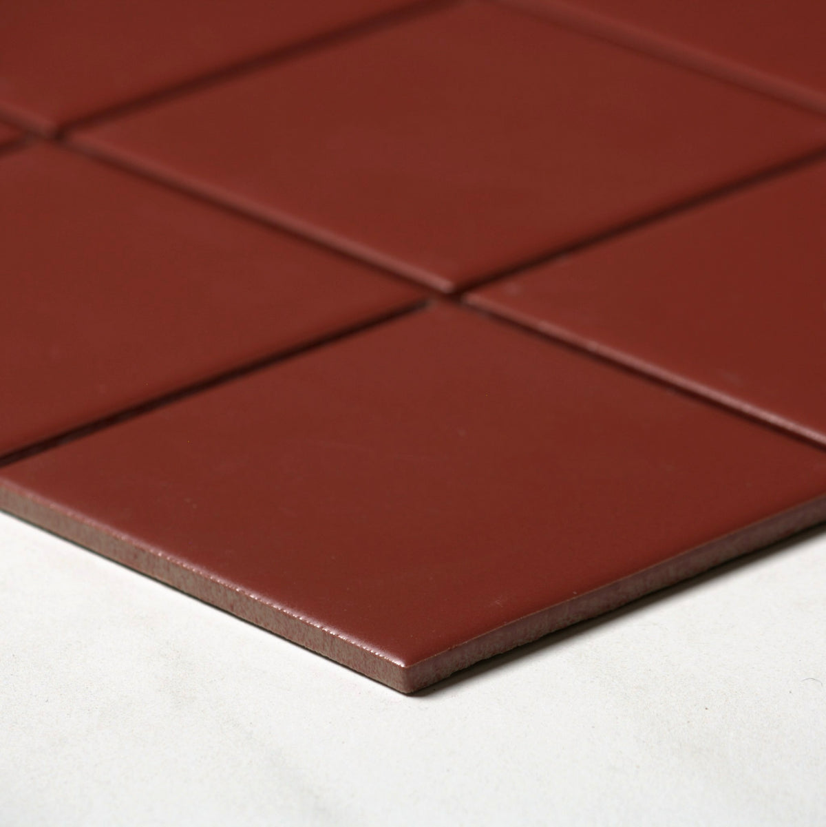 vitra oxide red matt mosaic 100x100mm angle view