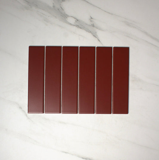 vitra oxide red matt mosaic 50x200mm top view