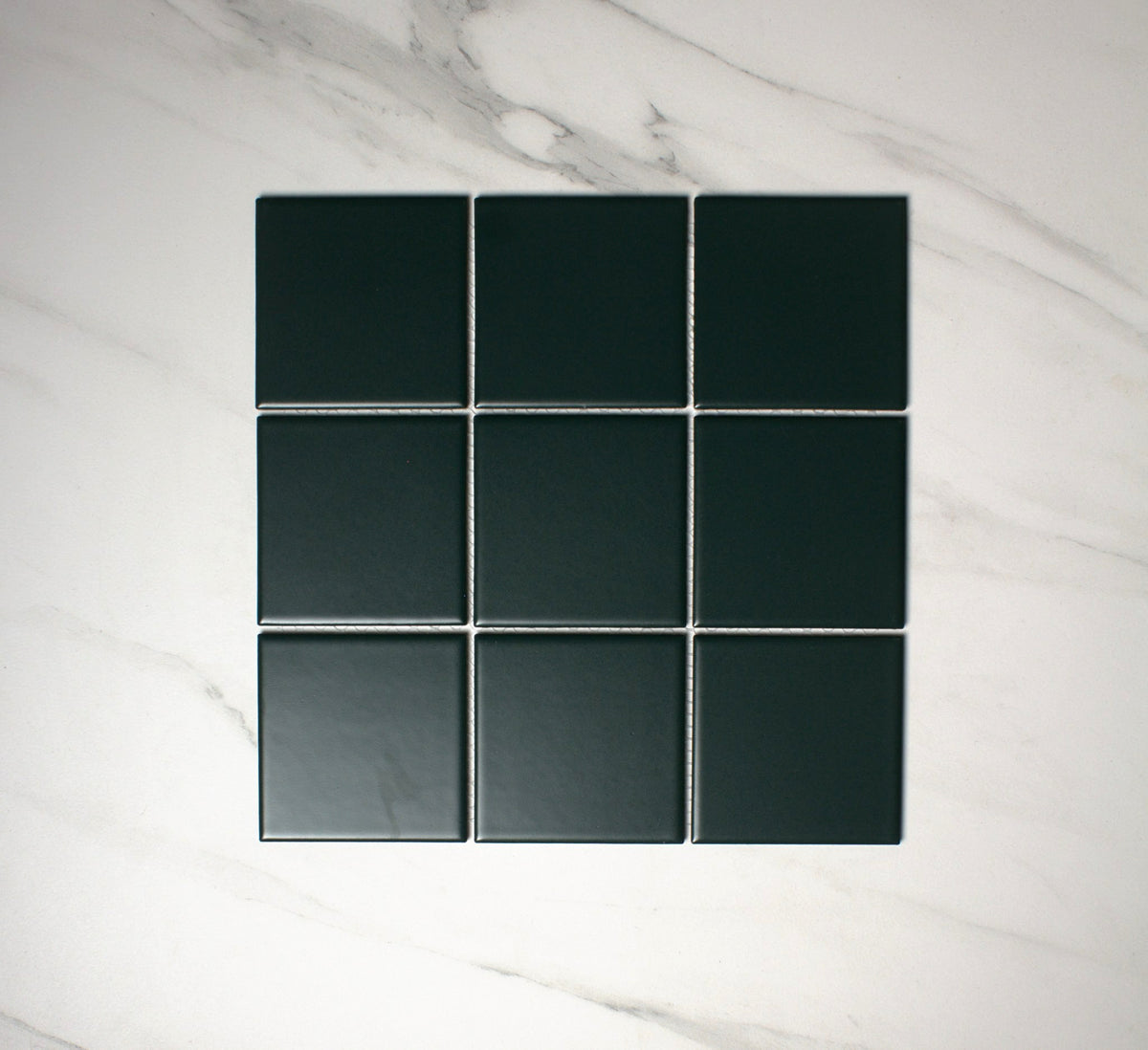 vitra pine green matt mosaic 100x100mm top view