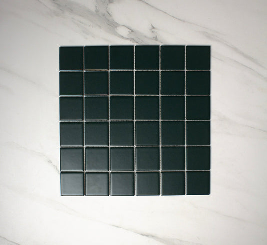 vitra pine green matt mosaic 50x50mm top view