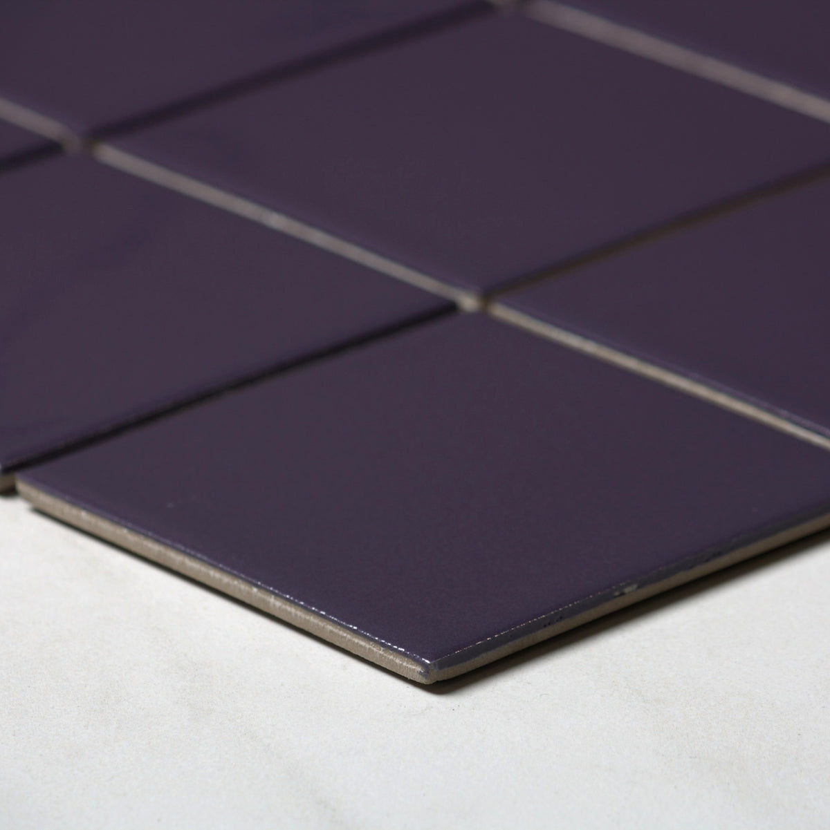 vitra plum gloss mosaic 100x100mm angle view