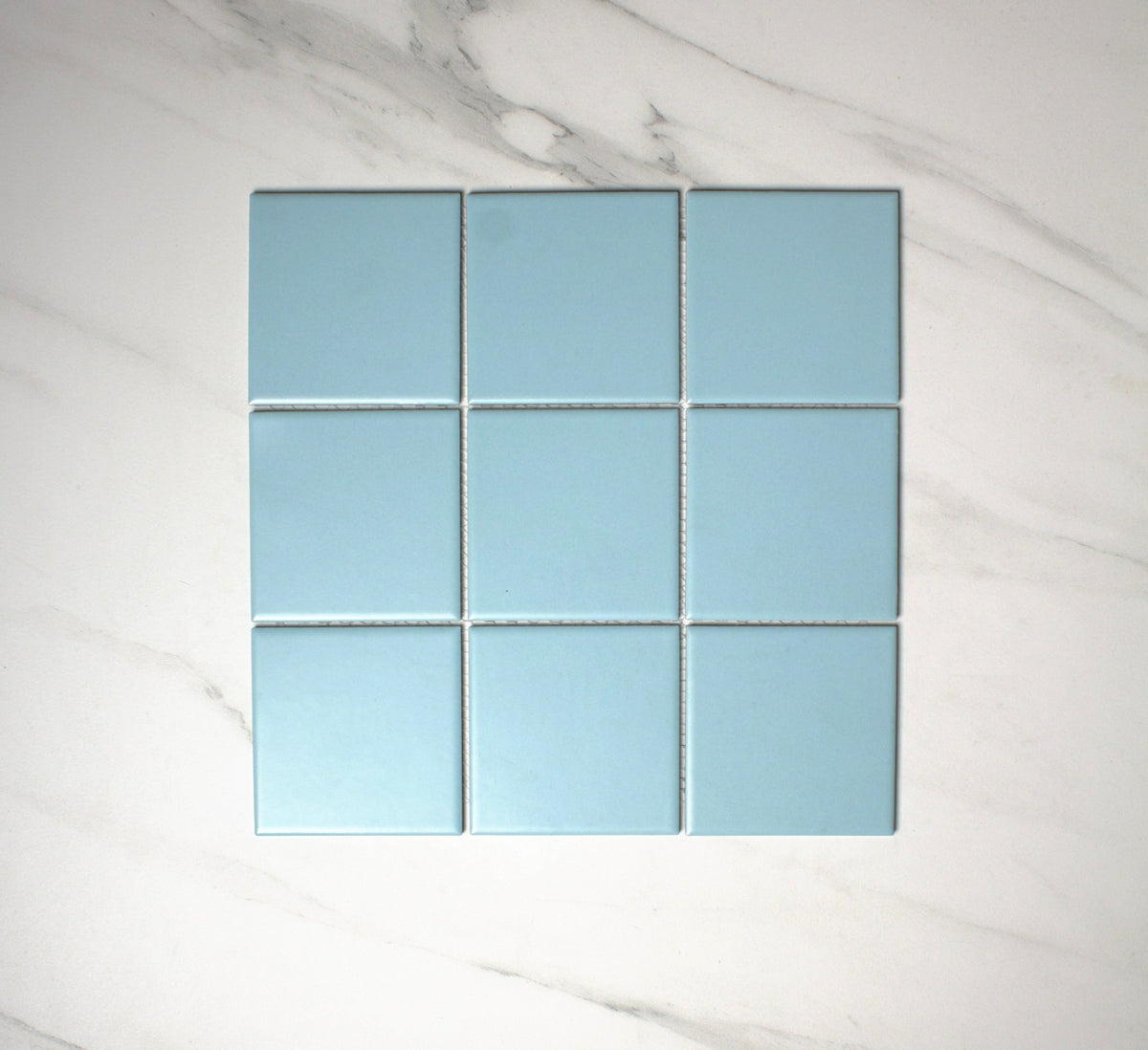 vitra pool blue matt mosaic 100x100mm top view
