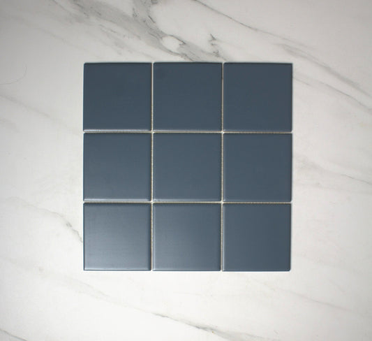 vitra prussian blue matt mosaic 100x100mm top view