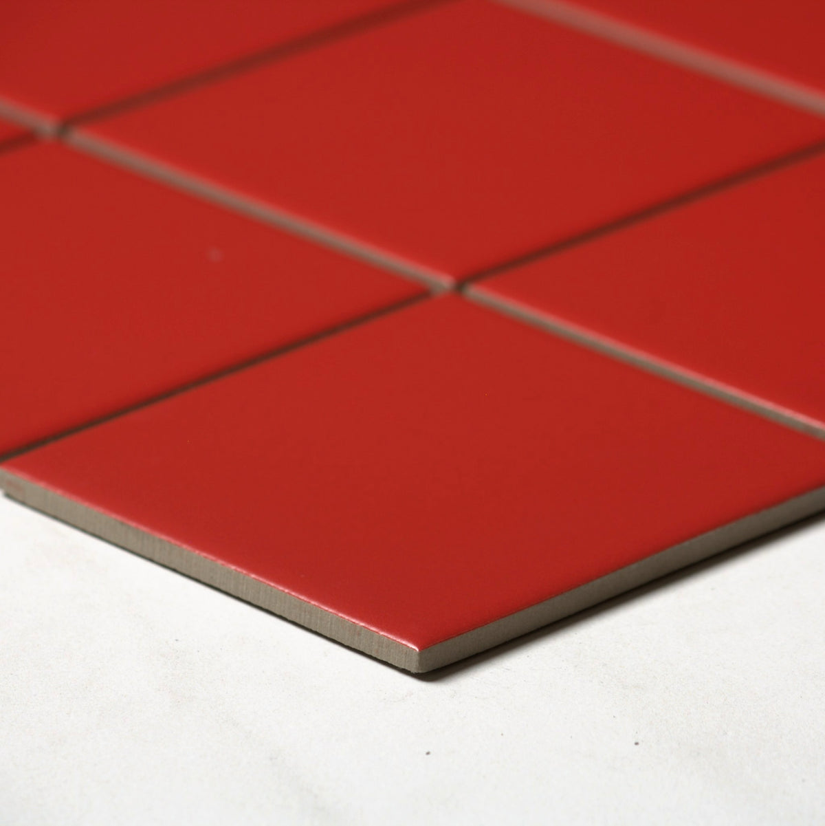 vitra red matt mosaic 100x100mm angle view