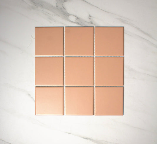 vitra rose cream matt mosaic 100x100mm top view