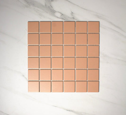 vitra rose cream matt mosaic 50x50mm top view