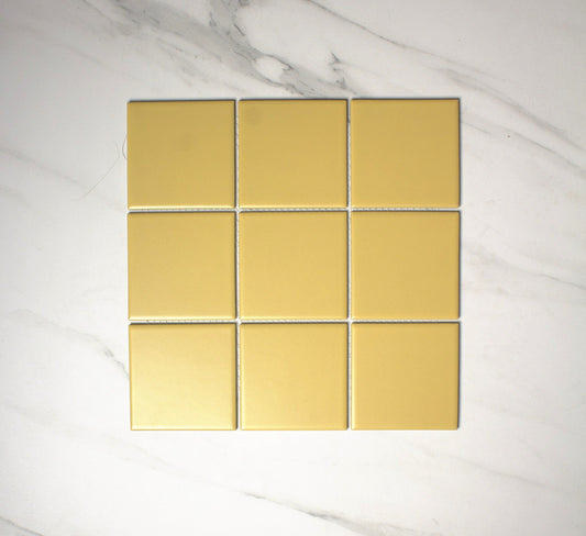 vitra sand yellow matt mosaic 100x100mm top view
