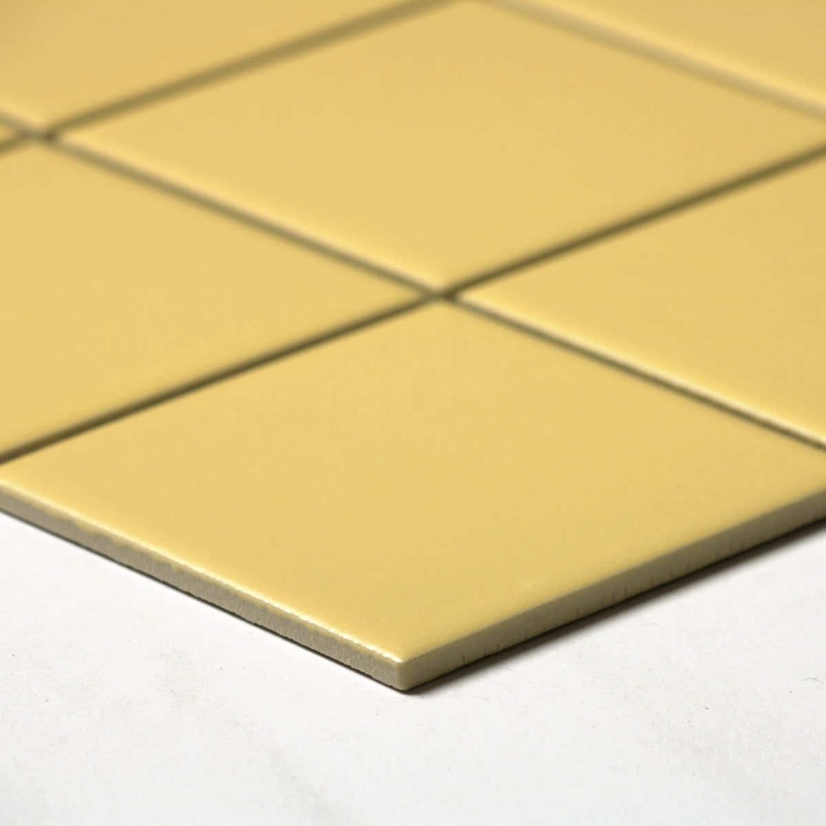 vitra sand yellow matt mosaic 100x100mm angle view