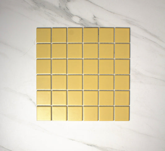 vitra sand yellow matt mosaic 50x50mm top view
