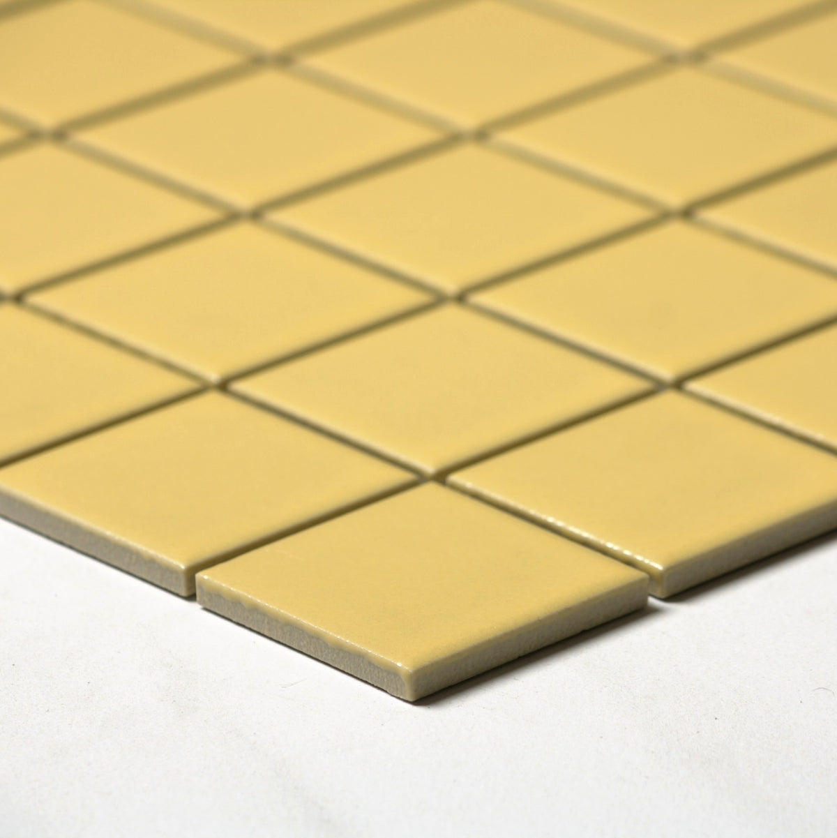 vitra sand yellow matt mosaic 50x50mm angle view