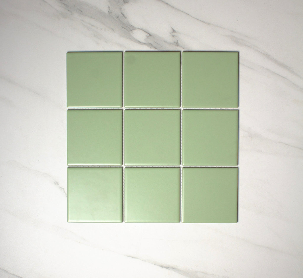 vitra soap green matt mosaic 100x100mm top view