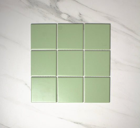 vitra soap green matt mosaic 100x100mm top view