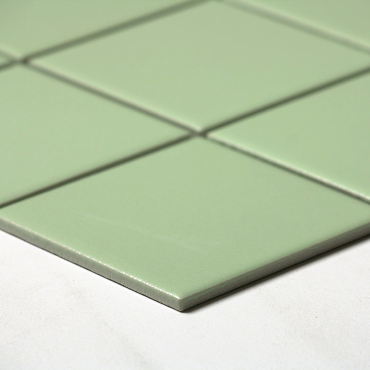 vitra soap green matt mosaic 100x100mm angle view