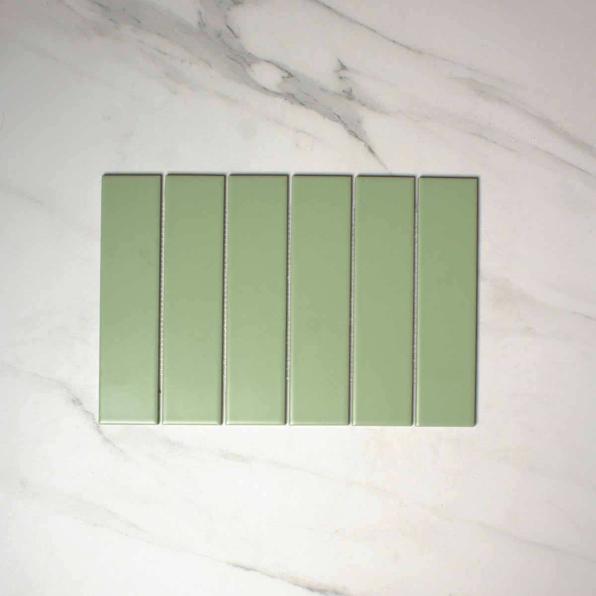 vitra soap green matt mosaic 50x200mm top view