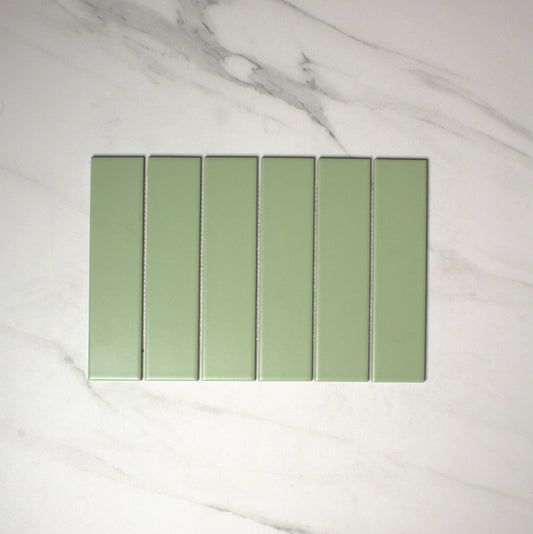vitra soap green matt mosaic 50x200mm top view
