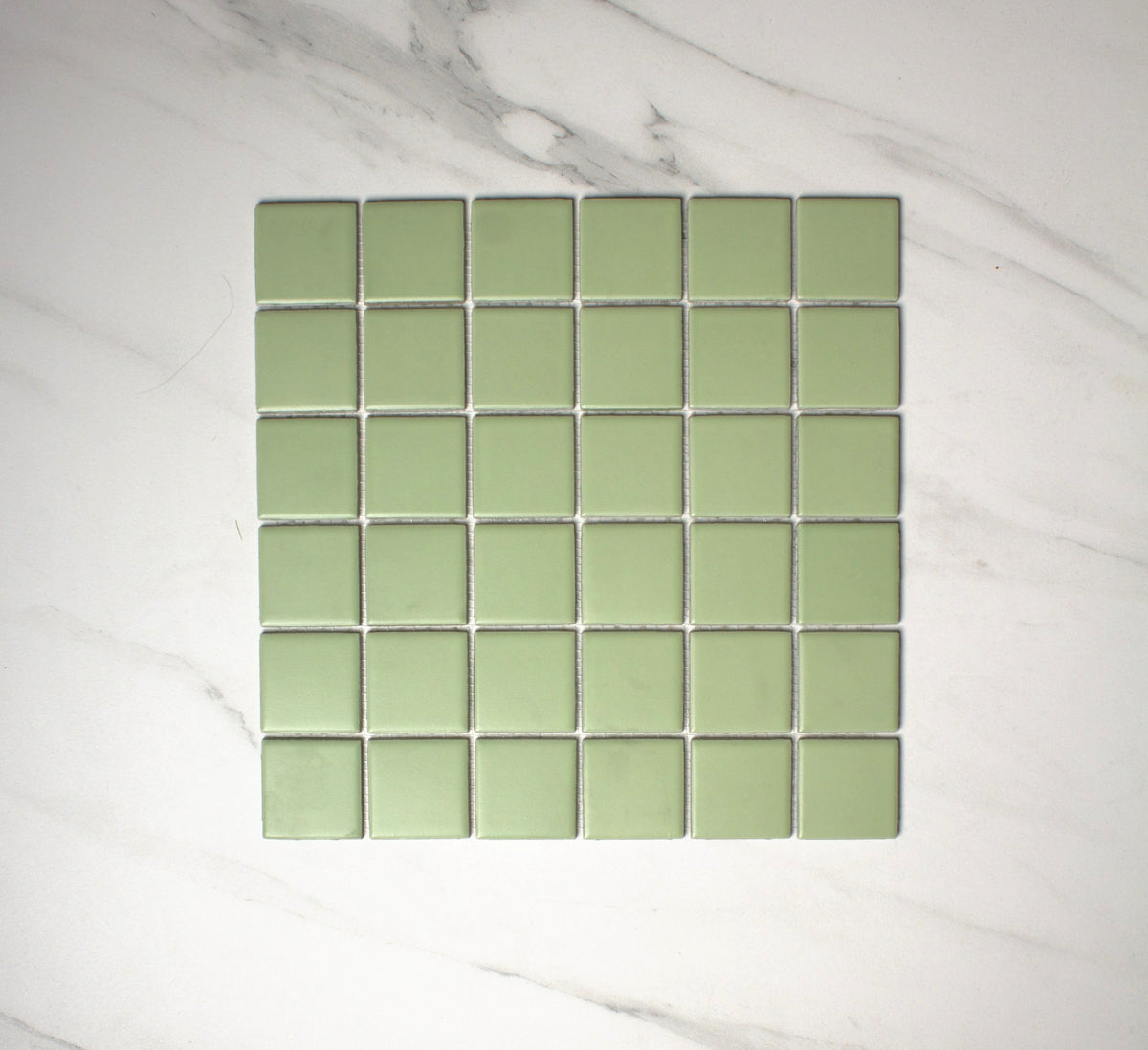 vitra soap green matt mosaic 50x50mm top view