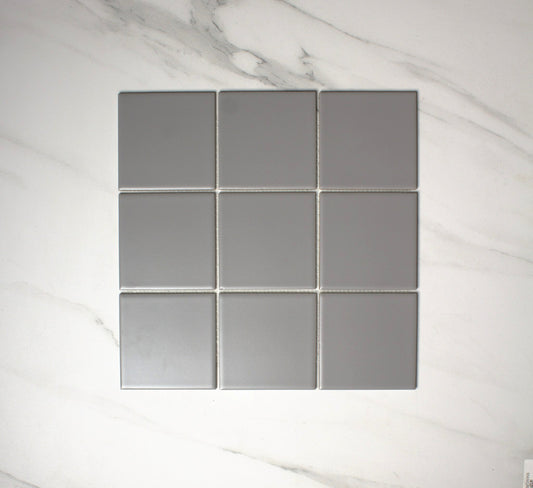 vitra stone grey matt mosaic 100x100mm top view