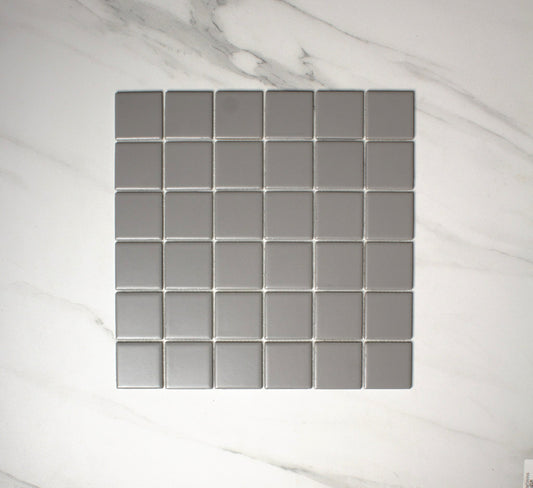 vitra stone grey matt mosaic 50x50mm top view