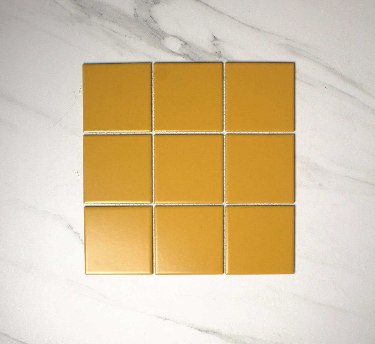 vitra turmeric yellow matt mosaic 100x100mm top view