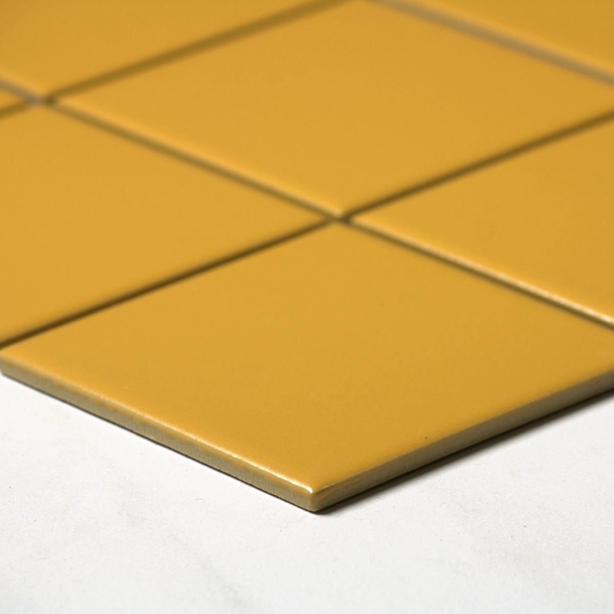 vitra turmeric yellow matt mosaic 100x100mm angle view