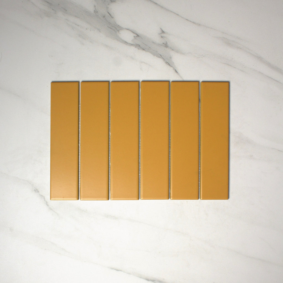 vitra turmeric yellow matt mosaic 50x200mm top view
