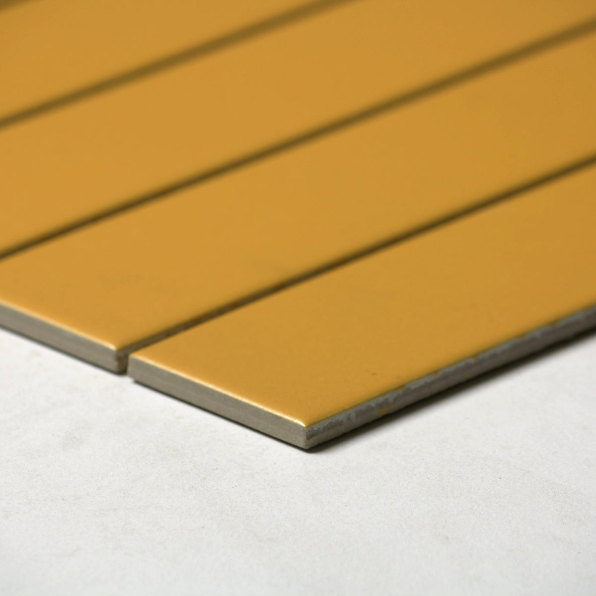 vitra turmeric yellow matt mosaic 50x200mm angle view