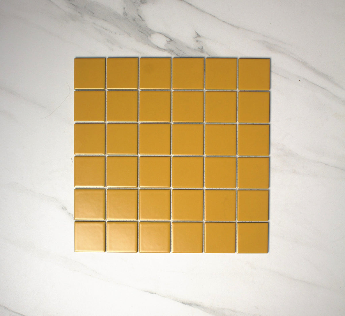 vitra turmeric yellow matt mosaic 50x50mm top view