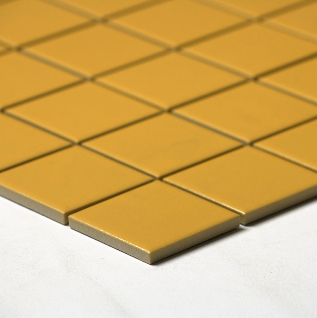 vitra turmeric yellow matt mosaic 50x50mm angle view
