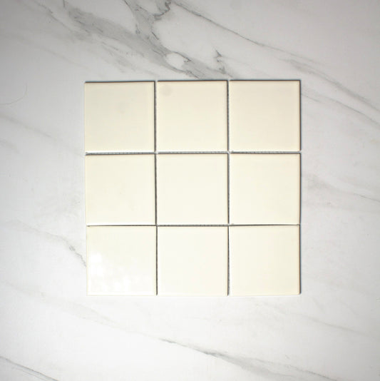 vitra ultra white gloss mosaic 100x100mm top view