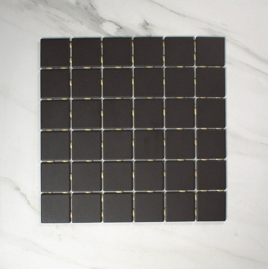 vitra uni black matt r10b mosaic 50x50mm top view