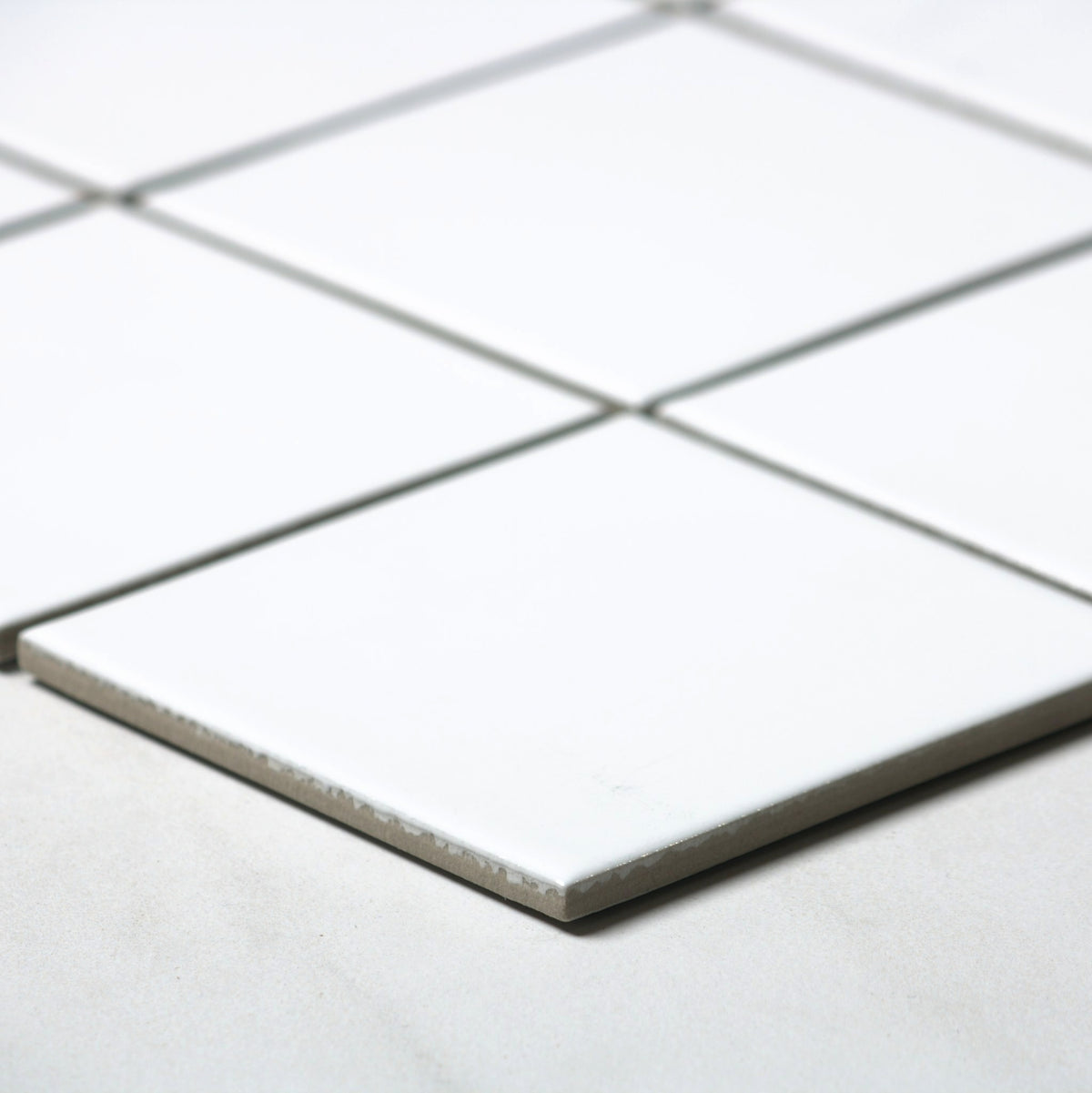 vitra white gloss mosaic 100x100mm angle view