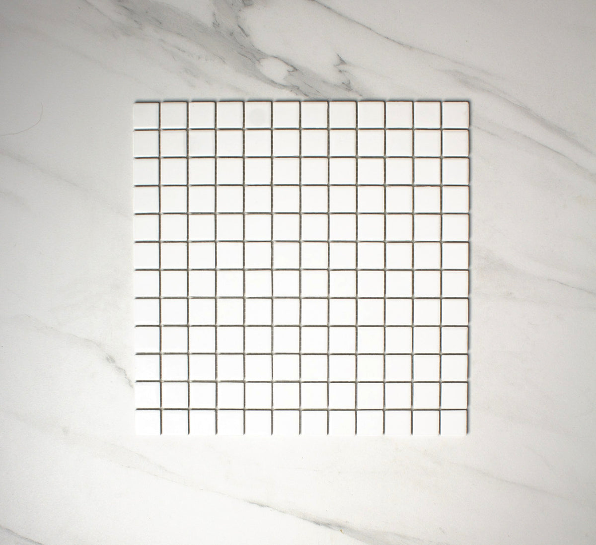 vitra white gloss mosaic 25x25mm top view