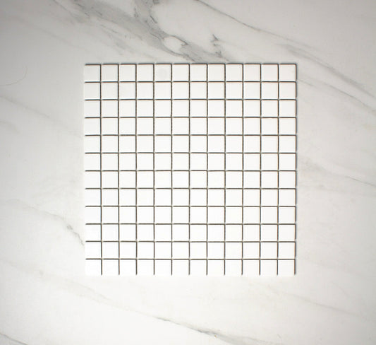 vitra white gloss mosaic 25x25mm top view