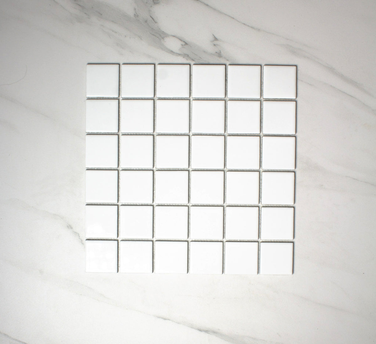 vitra white gloss mosaic 50x50mm top view