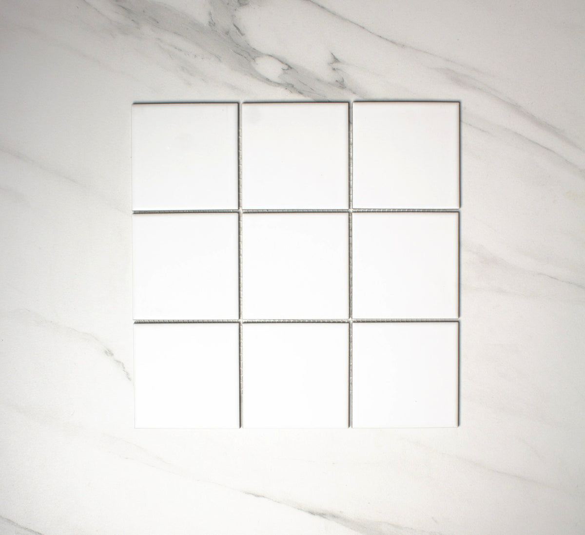 vitra white matt mosaic 100x100mm top view