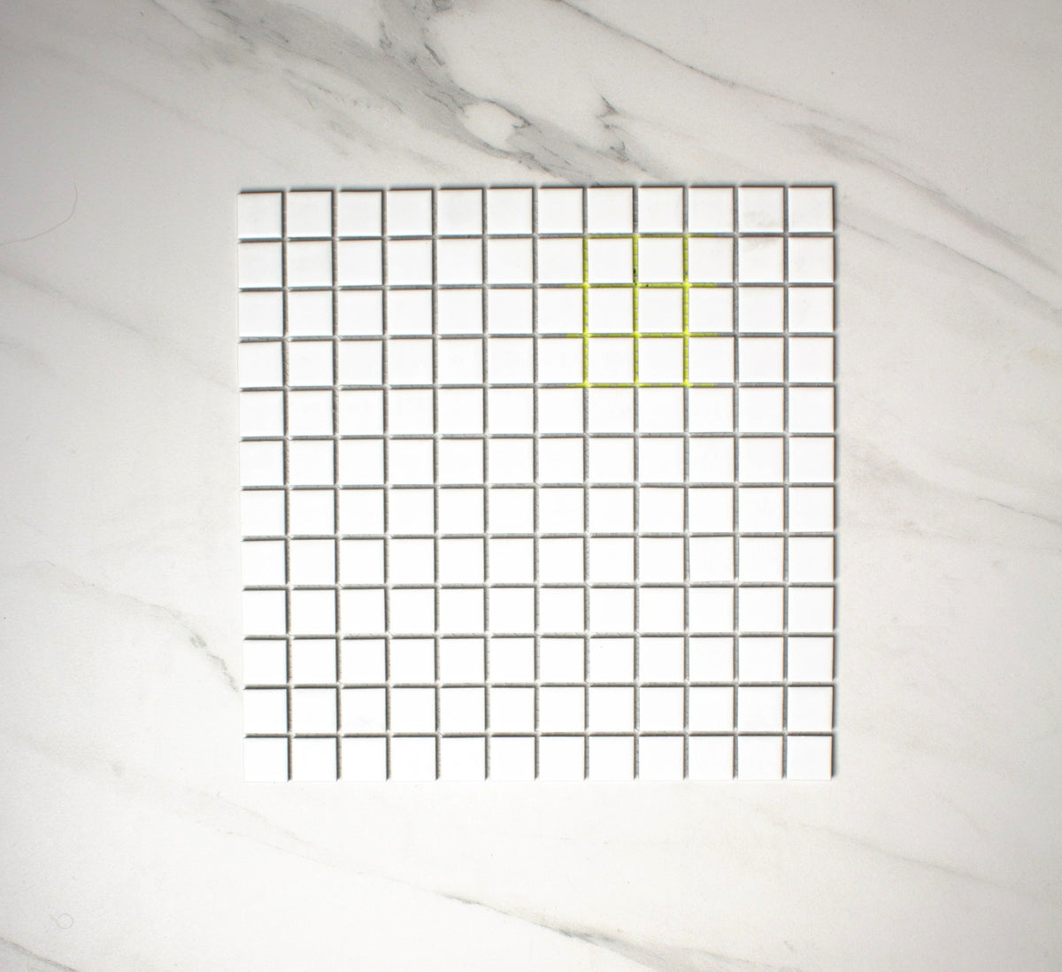 vitra white matt mosaic 25x25mm top view