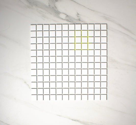vitra white matt mosaic 25x25mm top view