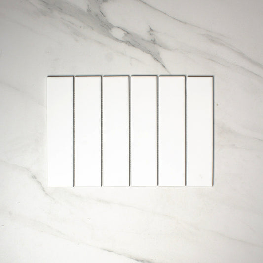 vitra white matt mosaic 50x200mm top view
