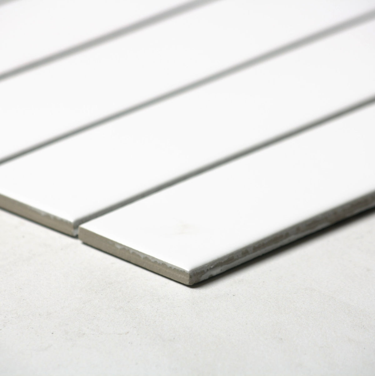 vitra white matt mosaic 50x200mm angle view