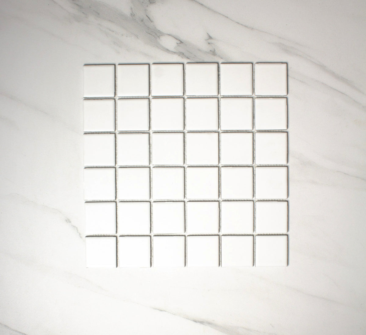 vitra white matt mosaic 50x50mm top view
