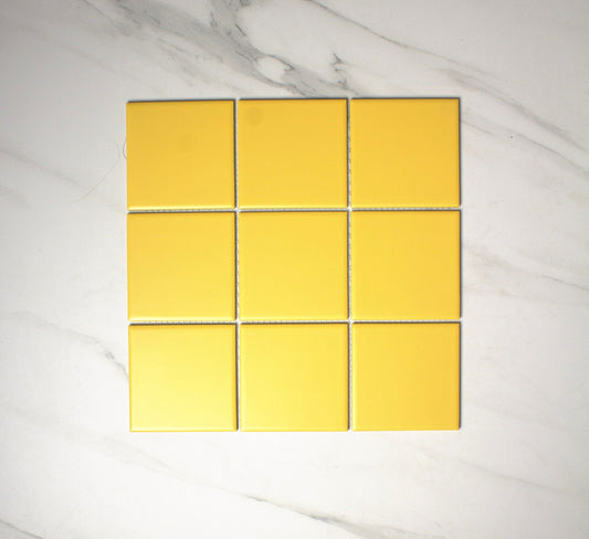 vitra yellow matt mosaic 100x100mm top view